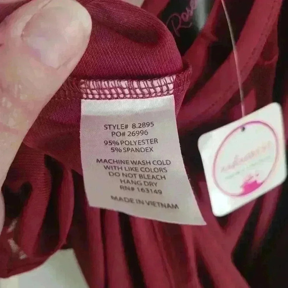 NWT Burgundy tank flowy midi dress. MADEWEST. - Picture 7 of 7